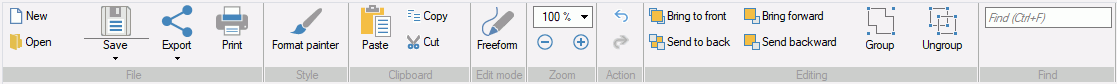 Ribbon of the Diagram Editor control