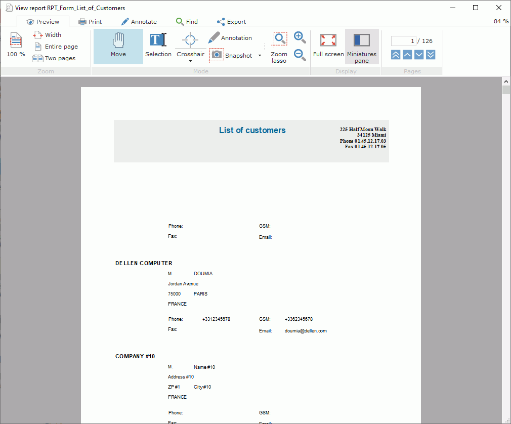 Form report