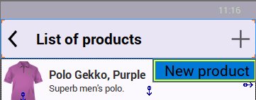 Drop-down menu of the Action Bar control