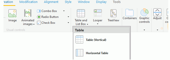 Ribbon option