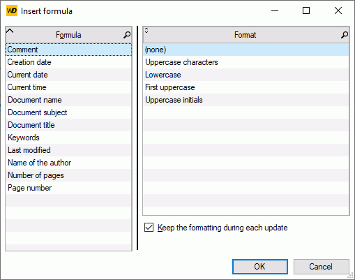 Choosing the formula