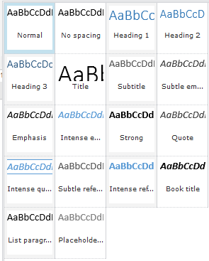 List of styles