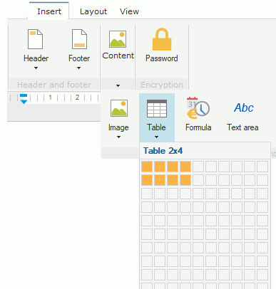 Creating a table