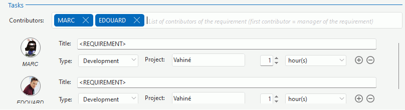 Simple requirement creation