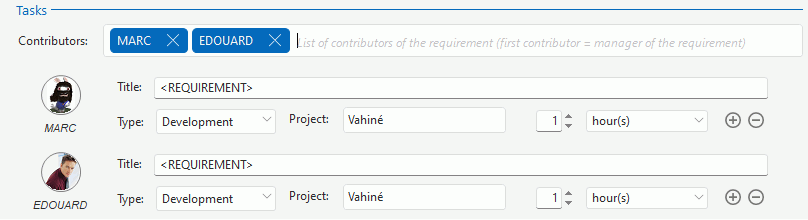 Simple requirement creation