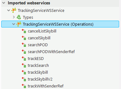 Webservice in the 'Project explorer' pane