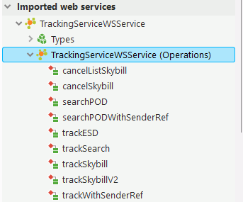 Web service in the 'Project explorer' pane