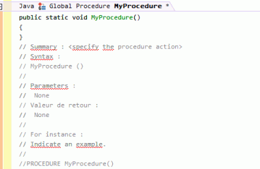 Typing Java code - PC SOFT - Online documentation