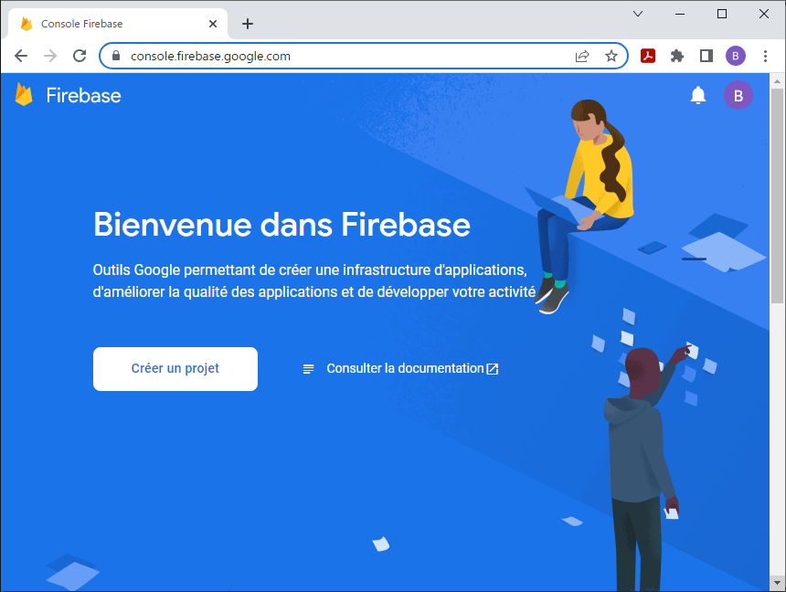 Firebase home screen