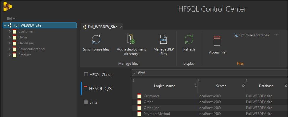 HFSQL Control Center