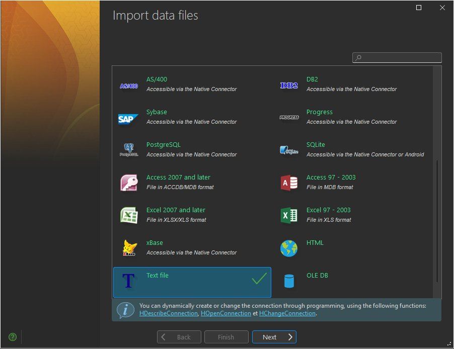 Data file import wizard