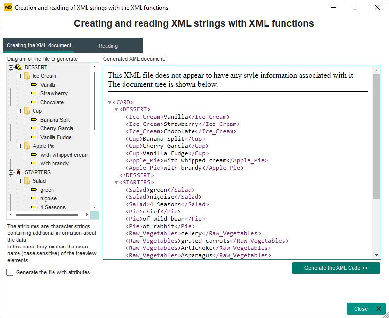 Reading and writing in XML format