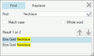 Results in the search window