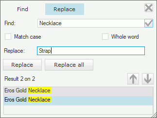 Results in the search window
