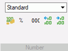 Options of the Number group