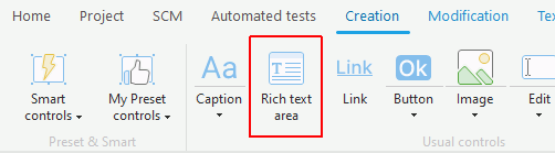 Creating a Rich Text Area control
