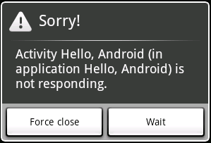 Android: Application Non Responsive