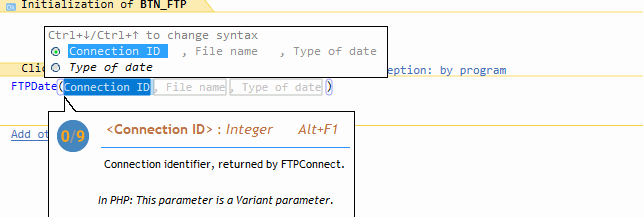 Help on parameters