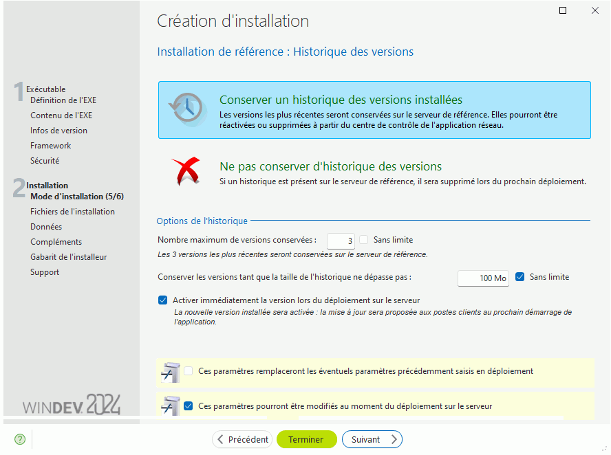 Gestion de l'historique des versions