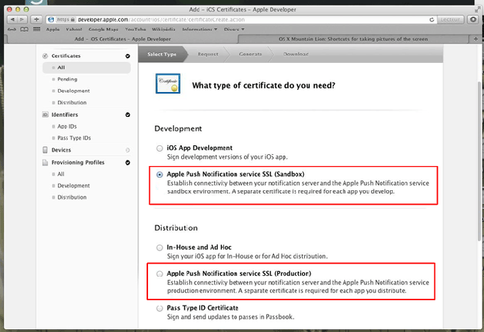 Notification Push : Configuration iOS - PC SOFT - Online documentation