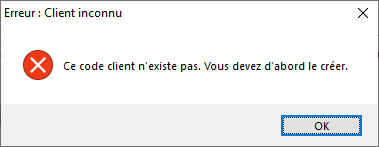 Message d'erreur