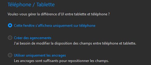 Différences téléphone/tablette